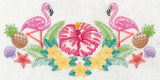 Tropical Flamingo and Flowers