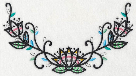 Lotus Blackwork Neckline (V-Neck)