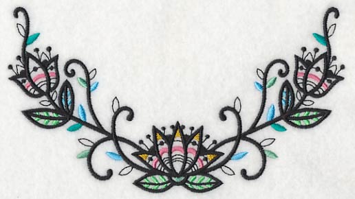 Lotus Blackwork Neckline (V-Neck)