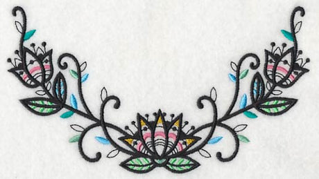 Lotus Blackwork Neckline (V-Neck)