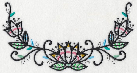 Lotus Blackwork Neckline (Crewneck)