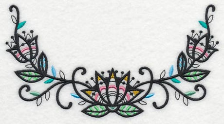 Lotus Blackwork Neckline (Crewneck)