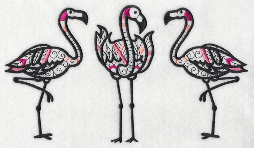 Flamingo Trio (Blackwork)