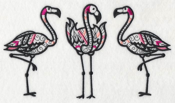 Flamingo Trio (Blackwork)
