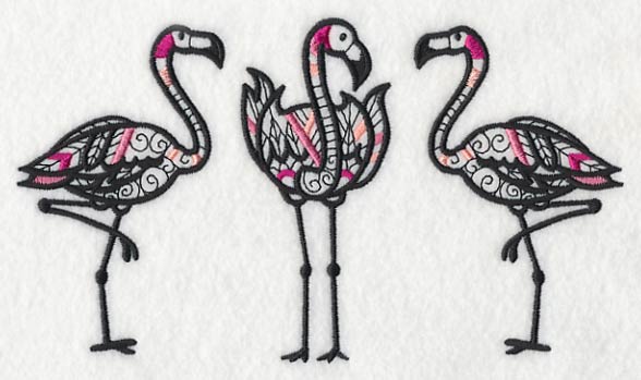 Flamingo Trio (Blackwork)