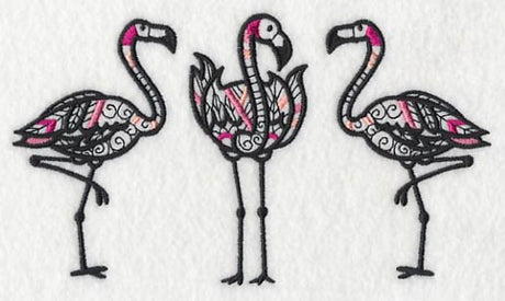 Flamingo Trio (Blackwork)