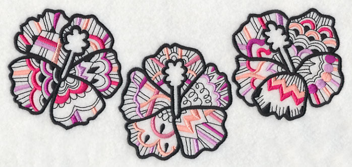 Hibiscus Trio (Blackwork)