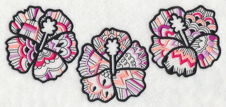 Hibiscus Trio (Blackwork)