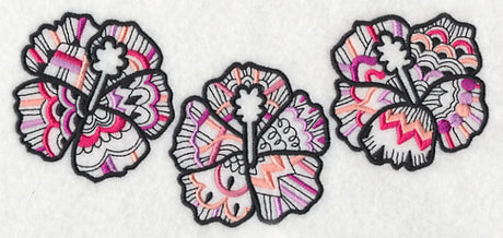 Hibiscus Trio (Blackwork)