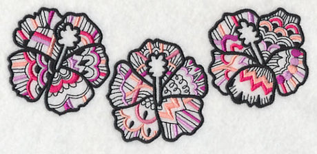 Hibiscus Trio (Blackwork)