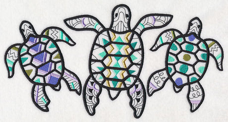 Sea Turtle Trio (Blackwork)
