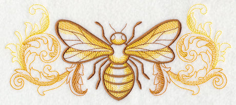 Buzzing Bee with Baroque Background