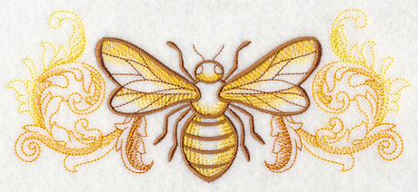 Buzzing Bee with Baroque Background