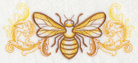 Buzzing Bee with Baroque Background