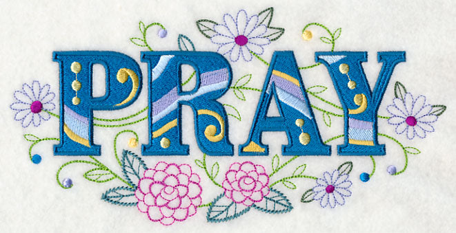 Pray with Vintage Flower Fade