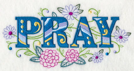 Pray with Vintage Flower Fade