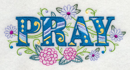 Pray with Vintage Flower Fade