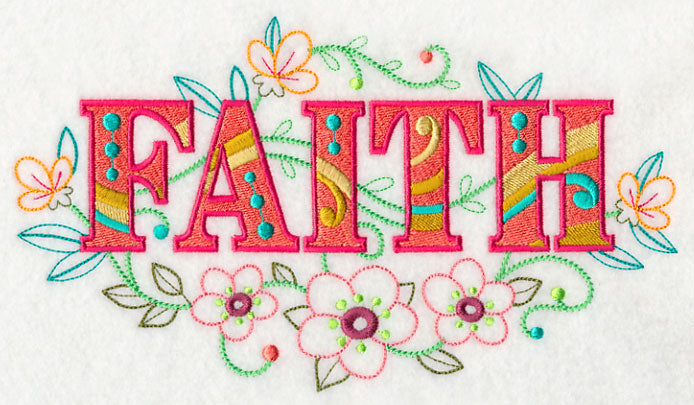 Faith with Vintage Flower Fade