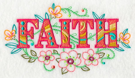 Faith with Vintage Flower Fade