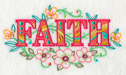 Faith with Vintage Flower Fade