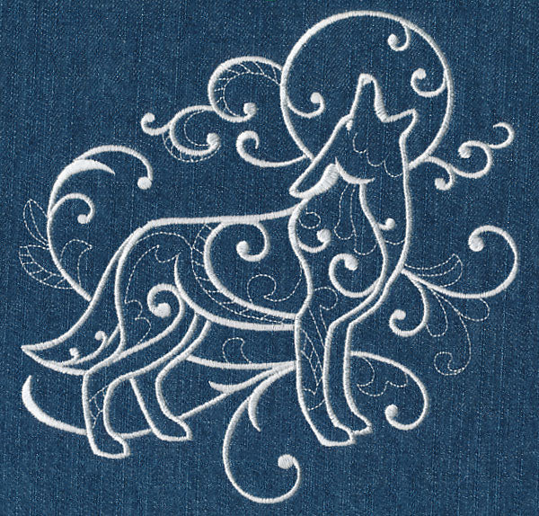 Howling Coyote (Whitework)