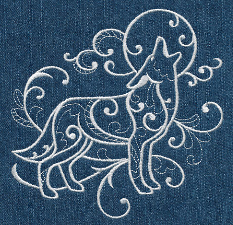 Howling Coyote (Whitework)