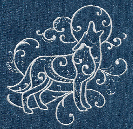Howling Coyote (Whitework)