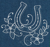 Horseshoe and Flowers (Whitework)