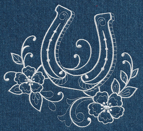 Horseshoe and Flowers (Whitework)
