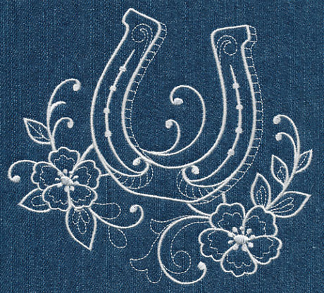 Horseshoe and Flowers (Whitework)