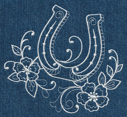 Horseshoe and Flowers (Whitework)