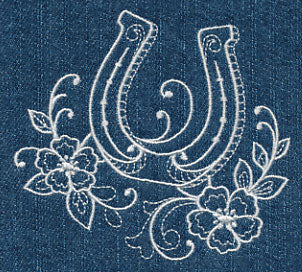 Horseshoe and Flowers (Whitework)
