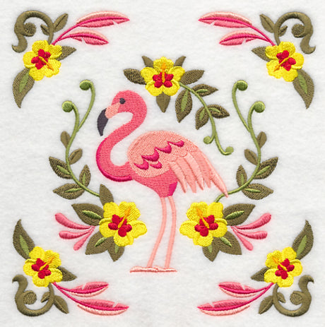 Flamingo and Tropical Frame