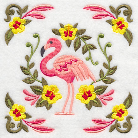 Flamingo and Tropical Frame