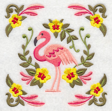 Flamingo and Tropical Frame