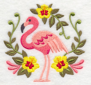 Flamingo and Tropical Frame