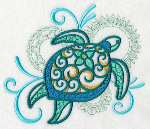 Sea Turtle with Mehndi Echo