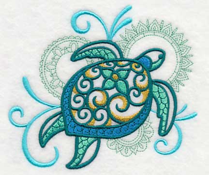 Sea Turtle with Mehndi Echo