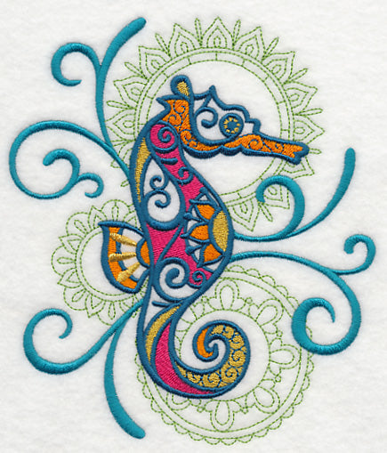 Seahorse with Mehndi Echo
