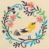 Happy Goldfinch in Flowers