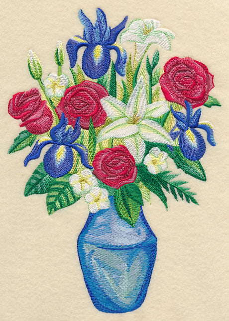 Red White & Bloom Bouquet in Watercolor