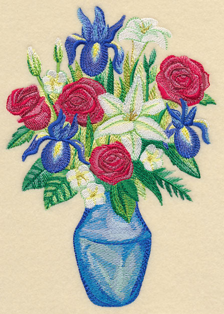 Red White & Bloom Bouquet in Watercolor