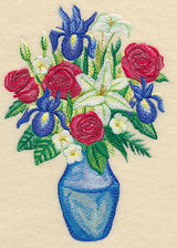 Red White & Bloom Bouquet in Watercolor