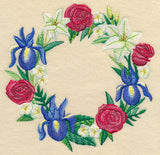 Red White & Bloom Wreath in Watercolor