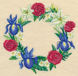 Red White & Bloom Wreath in Watercolor