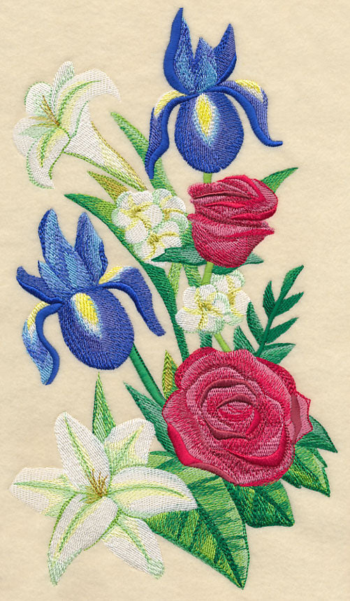 Red White & Bloom Spray in Watercolor