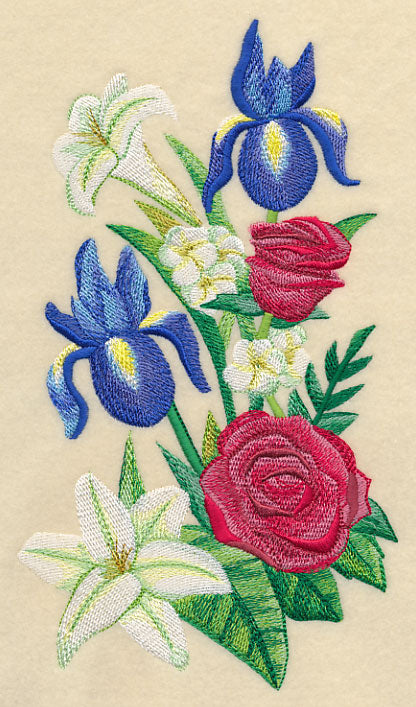 Red White & Bloom Spray in Watercolor