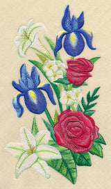 Red White & Bloom Spray in Watercolor