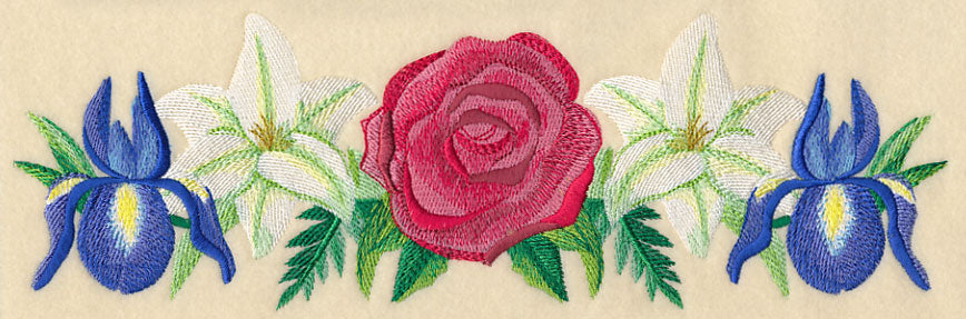 Red White & Bloom Border in Watercolor