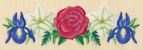 Red White & Bloom Border in Watercolor